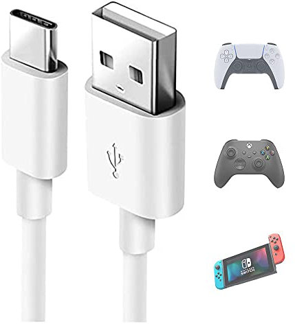USB C Charging Cable for Nintendo Switch, USB to Type C Fast Charger Cord for Nintendo Switch, Switch Lite, Switch Pro Controller, and More Type-C Gaming Devices (1M-TC-WHT)