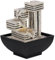 Uziqueif 4-stufiger Entspannungs Tischbrunnen, Zimmerbrunnen Zen Wasserbrunnen Wasserfall mit Beleuchtung, beruhigender Klang für Gelegenheiten Schlafzimmer Wohnzimmer Studie, Harz,13x13x18cm