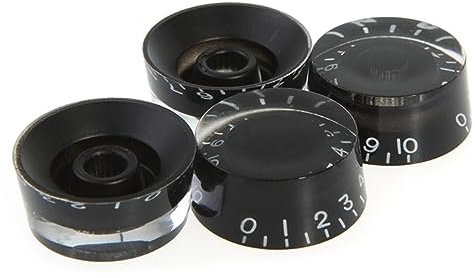 Toyvian 4 Stück Schwarze Runde Gitarren Lautstärkeregler Knöpfe Aus Robustem Kunststoff Für E-gitarre Vintage Tonregler Ersatz
