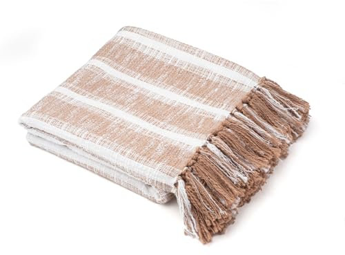 Elberfelder Leinen - Bio-Baumwolldecke, gemütlich, leicht, weich, atmungsaktiv, für Couch, Bett, Sofa, Terrasse, aus Naturfasern