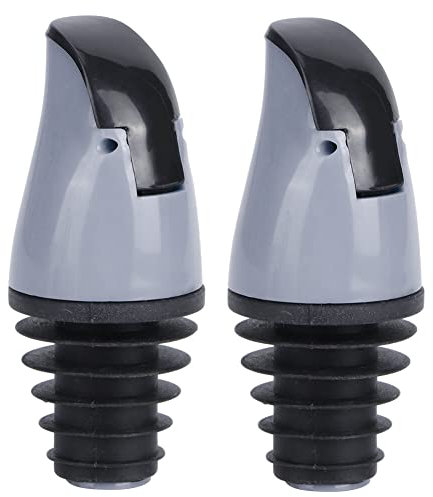 Bottiglie per olio versatore, 2 pezzi, tappo per bottiglie di olio, tappo per bottiglie di salsa di soia, aceto, accessorio da cucina (grigio)