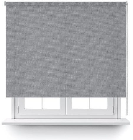 DECOCASA | Estor Enrollable Screen Basic 5% Negro Gris 90x250 Translúcido | Mantén Tu Privacidad con La Mejor Luz