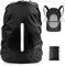 LAMA 1 Paquet de Housse de Pluie imperméables pour Sac à Dos, réfléchissantes, Anti-poussière, Anti-vol, Cyclisme, randonnée, Camping, Voyage, activités de Plein air, S (18L-25L), Noir