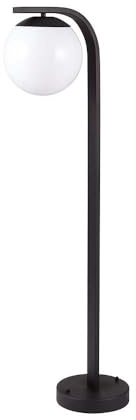 Außenstehleuchte Gartenlampe Wegelampe Aluminium schwarz Kugel weiß H 110 cm