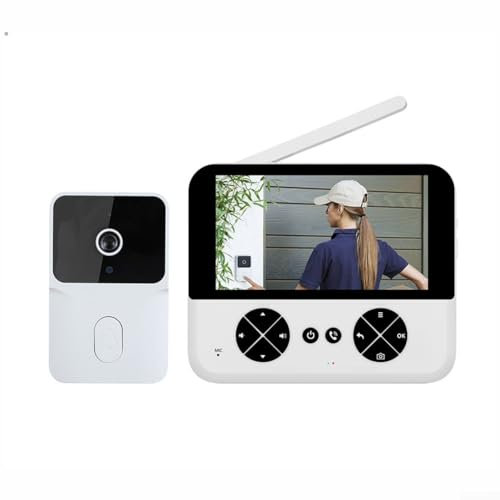 EpheyFIF Système d'interphone vidéo filaire WiFi avec écran tactile de 4 à 3 pouces pour une communication en temps réel à votre porte d'entrée (blanc)