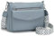 Atgbiem Umhängetasche Damen Mittelgroß Handtasche Klein Tasche Damen Crossbody Bag Veganes Leder Blau Geschenke für Frauen