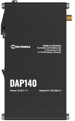Teltonika Punto de acceso inalámbrico industrial DAP140, puertos Ethernet de 10/100 Mbps, malla Wi-Fi, 3 pines, múltiples VPN y gestión remota