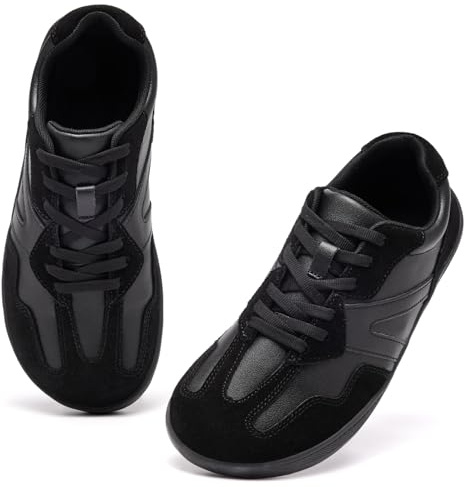 Mjxwem Womens Wide Fit Barefoot Training Shoes Featuring Arch Support and Waterproof Leather for All-Day Comfort and Natural Exercise