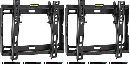 BONTEC Soporte TV Pared Bajo Perfil para 17-45 Pulgadas Televisores de Pantalla Plana LED/LCD/OLED Plasma, Soporte de TV Inclinable Diseño Ultrafino, Máx 30 Kg, Máx VESA 200x200mm (Paquete de 2)