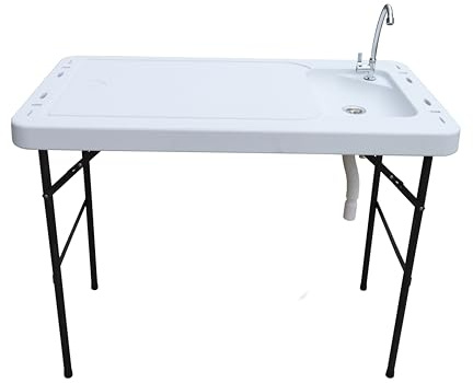Old Cedar Outfitters Fish and Game Cleaning Table with Sink and Folding Legs