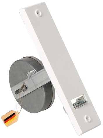 Rollwin Rolladen Gurtwickler Unterputz 185mm Lochabstand - aus Deutschland - mit Gurtwickler Blende Weiß - ohne Gurt - für 23mm Rolladengurt geeignet - Rollo Wickler mit Abdeckblende
