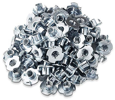 100 x Einschlagmutter M8 x 10 x 20 mm mit 4 Einschlagspitzen zur Befestigung von verschiedenen Bauteilen im Möbelbau Gewinde-Einschlagmutter Holzmuttern von SO-TECH