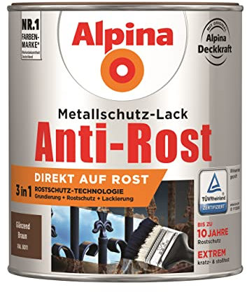 Alpina Metallschutzlack Anti-Rost Braun 750ml glänzend