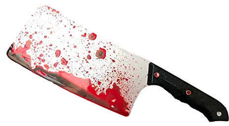 Rubber Johnnies Couperet à viande , plastique rigide, déguisement, épées, boucher, Halloween, armes, accessoire