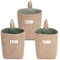 Besylo Cotton Linen Storage Basket Bag, 3pcs Hanging Cotton Linen Storage Organiser Bag, Small Foldable Cotton Linen Storage Bin, for Toy Makeup Key Small Stuff, Potted Planting Bag, Desktop Storage