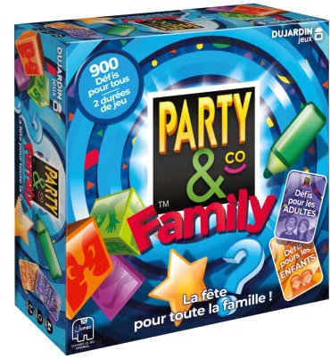 Dujardin – Party & co Family – Jeu de société – Jeu Plateau – Remportez Les défis avec Toute la Famille – Se Joue en Famille et Entre Amis – Jeu d’Ambiance Familial – 3 à 12 Joueurs – Dès 8 Ans