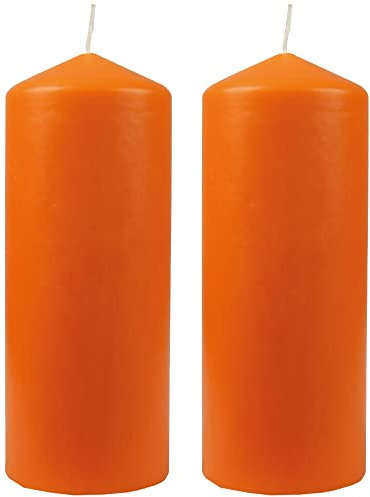 Bestgoodies Stumpenkerzen Wachskerzen Ø8cm x 20cm (2er Pack) Ocker - Lange Brenndauer, Hergestellt in EU, Kerzen Blockkerzen - Wachs Stumpen