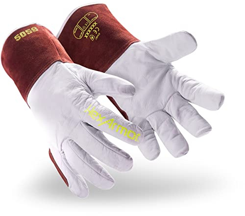 HexArmor Welding Heat Resistant Safety Work Gloves with HeatHide Leather | HeatArmor 5058 |Small