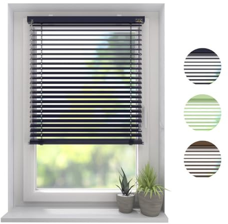 DTCH® Aluminium Jalousie 25 mm Blau 80 x 175 cm