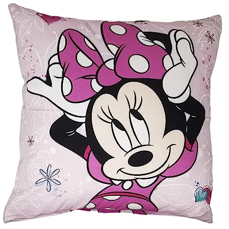 Theonoi Funda de cojín para niños, 40 x 40 cm, sin relleno, sin cojín, de algodón (Minnie)