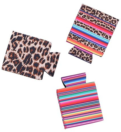 BESTonZON 3piezas Funda Térmica De Neopreno Para Bebidas Protección Aislante Para Latas y Botellas Para Camping Senderismo y Pesca Estilo Leopardo