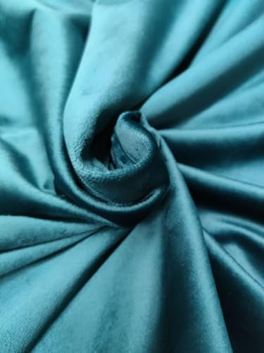 Tende Arredo Tessile - Tessuto Velluto su misura a metraggio - 300 cm x larghezza desiderata – Stoffa per fodera divano cuscini sedie tovaglia copriletto (Ottanio)