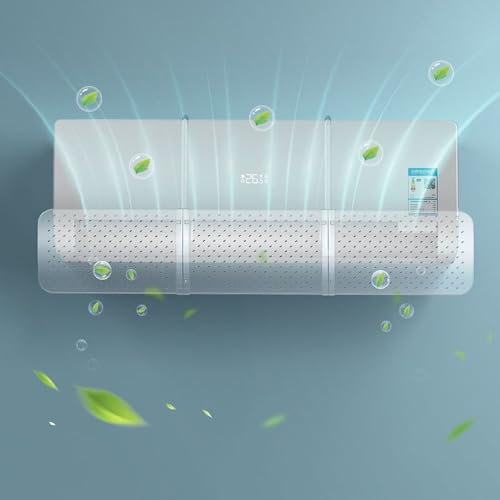 Réglable Déflecteur Climatisation, Universel Deflecteur Climatiseur Coupe-Vent, Soufflage Anti-Direct pour Maison/Bureau âgés, Néonats, Femmes en Gestation Couvre-vent Défensé (Transparente)