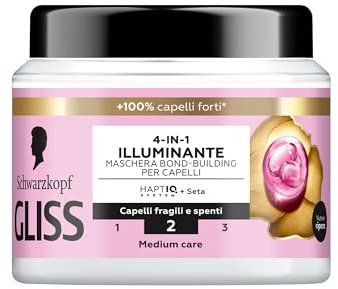Schwarzkopf Gliss 4-in-1 Illuminante Maschera Bond-Building per Capelli, 400ml