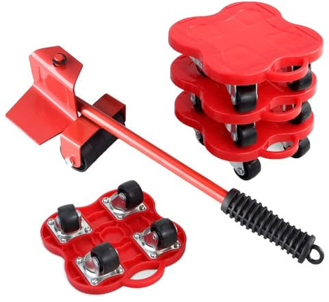 Muebles Movers Dollies Moving 4 ruedas de rotación de 360° Juego de herramientas de elevación de muebles de alta resistencia para artículos pesados, equipo de mudanza de aparatos