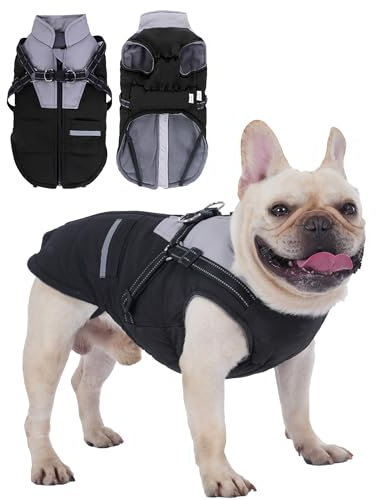 Manteau Chien Hiver Imperméable avec Harnais pour Petits, Moyens et Grands Chiens - Durable et Lavable en Machine