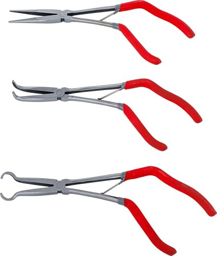 BGS Diy 84528 | Juego de alicates telefónicos y de punta larga | con empuñadura de pistola | 275 mm | 3 piezas