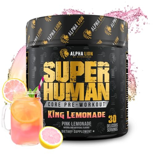 ALPHA LION Core Pre Workout with Creatine for Performance, Beta Alanine for Muscle, L-Citrulline for Pump & Tri-Source Caffeine for Sustained Energy (30 Servings, King Lemonade Flavor)