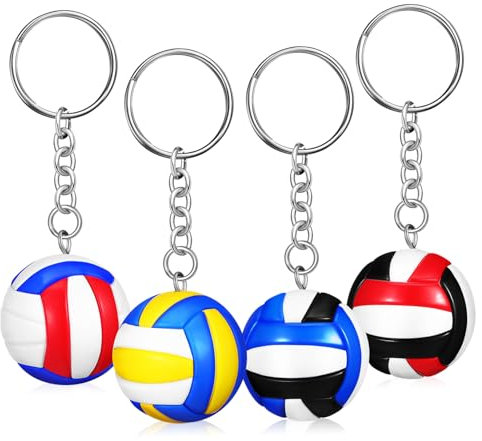 Happyyami 4 Piezas Llavero voleibol polipiel logo Rosario deporte llaveros llavero del coche colgante de bolso decorativo cosas de voleibol colgante de llave llavero deportivo el plastico