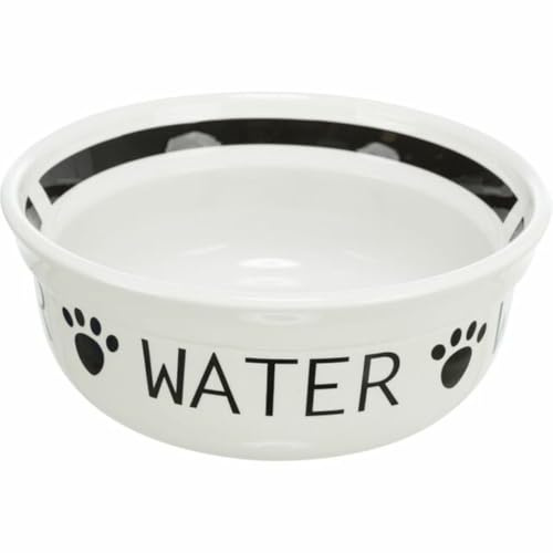 TRIXIE Napf Water, Keramik, 1,6 l/ø 20 cm, weiß/schwarz