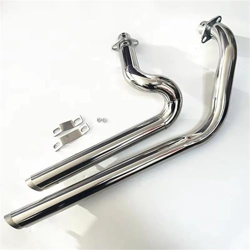 Tubo di Scarico Finale Silenziatore di Scarico per Moto Biella Modificata per Steed per Shadow VT400 VT600 VLX400 VLX600 VT600C VT400C VLX600(Argento)