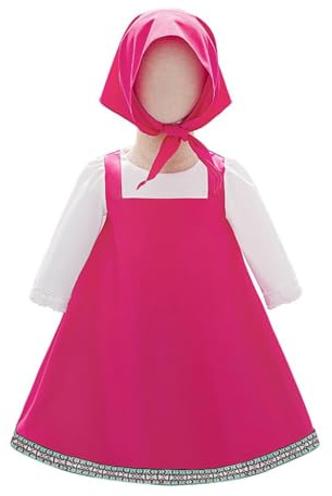 Dressy Daisy Toddler Girls Folk Dress with Kerchief, Hot Pink, Size 2T-3T