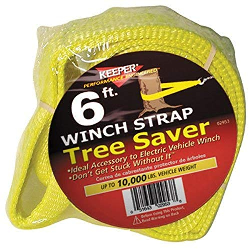 Keeper – 3” x 6’ Tree Saver Winch Strap for Electric - 10,000 lbs. Working Load Limit and 30,000 lbs. Break Strength