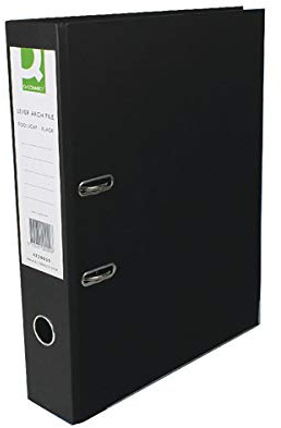 Q-Connect Lever Arch File Paperbacked Foolscap Black (Pack of 10) KF20029