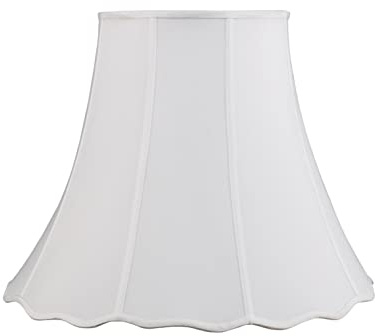 Aspen Creative 34005 Transitional Scallop Bell Shape Spider Construction Lamp Shade in White, 20 wide (10 x 20 x 15 3/4)
