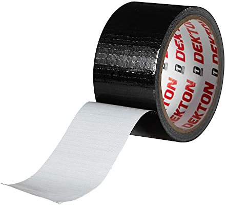 DEKTON 50MM X10M Black Cloth Duct Tape | Up to 600V Protection | Self-Fusing Adhesive PVC Tape | Water Resistant for Durability | Works in -0 to 8°C Temperatures | Strong, Reliable, and Long-Lasting