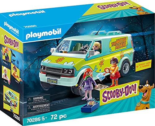 Playmobil 70286 Scooby-DOO! Mystery Machine - avec Trois Personnages : Véra, Daphné et Fred, Une camionnette et des Accessoires - Aventure et découverte des fantômes - Dès 5 Ans
