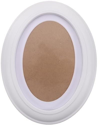 Garneck Ovaler Holz-Bilderrahmen, Wanddekoration, 7inch– Senden Sie nahtlose Nägel und S-Nägel (weiß)