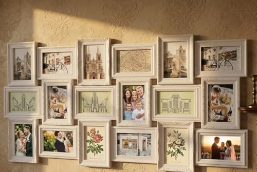 X Large 18 Photos Multi Picture Wall Frame 6x4 photo Multi Photo Frame 18-Aperture Wall Hanging Memories decoration