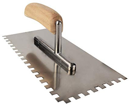 VONLIS Truelle à dents, spatule à lisser, pour carrelage, avec manche en bois 8 x 8 mm
