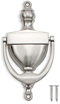 SANATO Nickel Door Knocker Hardware Door Knockers for Front Door, 6.2 inch Height (6.2 Height, Nickel)