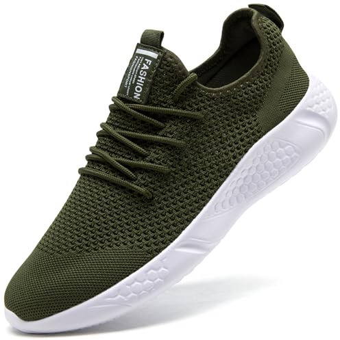 Mens Trainers Sneakers Gym Running Walking Shoes Sport Tennis,Green,11 UK