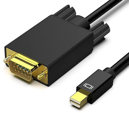 Cavo Mini DP DisplayPort a VGA da 2 m, placcato oro, adattatore per cavo da HD Thunderbolt a VGA da 1080p maschio a VGA maschio compatibile con MacBook Air/Pro,Mac Mini,Surface Pro, Chromebook