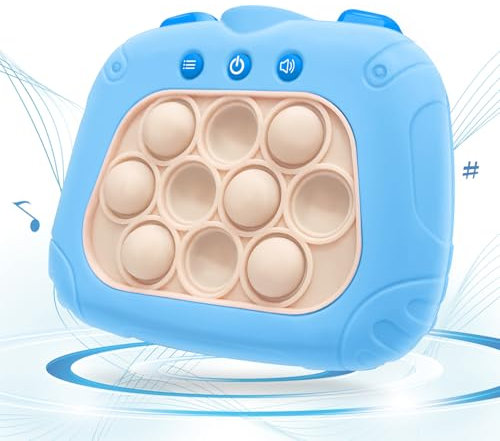 Yefun Pop on It Spielzeug, Plopper Elektronisches Light up Pop Game, Puzzle-Spielmaschine Game Controller, Antistress Geschenk für Jungen, Mädchen, Teenager, Autofahrt Kinder Spielzeug(Blau)