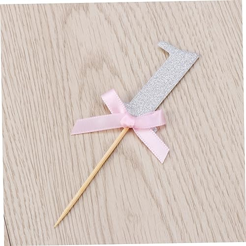 SHERCHPRY 10 st 1 tårtdekoration cupcake stick cupcake topping tårtdekorationer cupcake topper tårtprydnad födelsedagstårta banderoller nummer banderollen