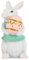 Aurasky Osterhasen Figuren, 15 cm Hase Figur mit Rosa Ei, Harz Handbemalt Osterfigur, Hasen Deko Figur, Bunny Figuren Ornament für Ostern Tisch Garten ​Frühling Deko